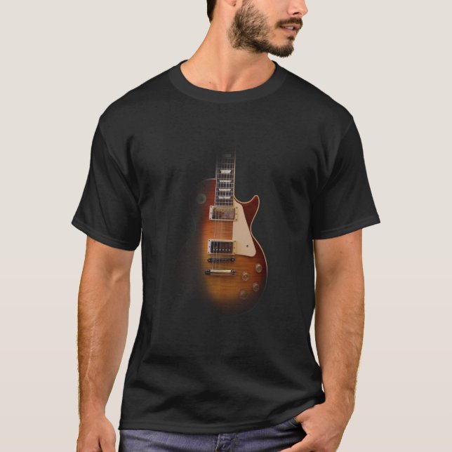 Faded Electric Guitar Design T-Shirt (Front)