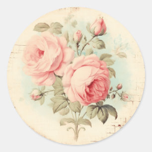 Faded Elegance Shabby Chic Classic Round Sticker