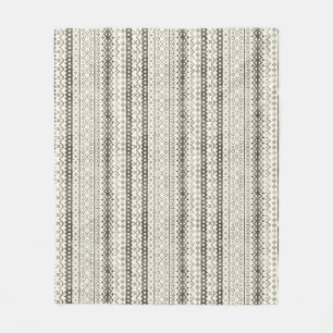 Faded Fair Isle Knit Watercolor Cabincore black Fleece Blanket
