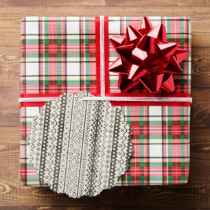 Faded Fair Isle Knit Watercolor Cabincore black Tree Decoration Card