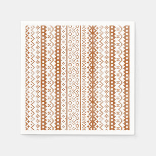 Faded Fair Isle Knit Watercolor Cabincore orange Napkin