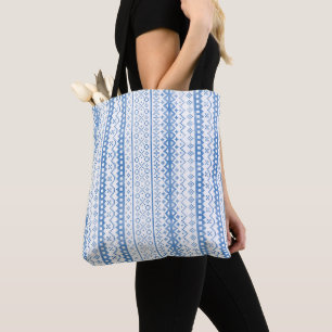 Faded Fair Isle Knitwear Watercolor Cosy Cabincore Tote Bag