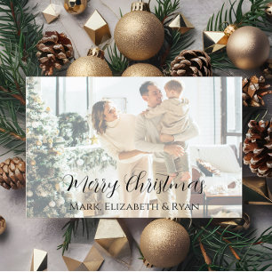 Faded Family Photo Merry Christmas Card