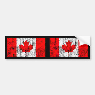 Faded Flag Of Canada Bumper Sticker