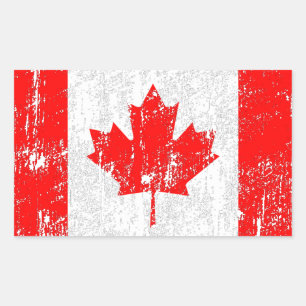 Faded Flag Of Canada Rectangular Sticker