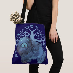 FADED GENES Chow Tree of Life BLUE Tote Bag