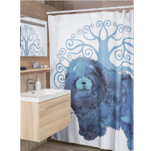 FADED GENES Chow  TREE OF LIFE  Shower Curtain