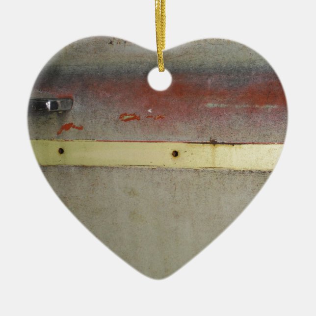 Faded Green, Red, Blue & Yellow rusted Ceramic Tree Decoration (Front)