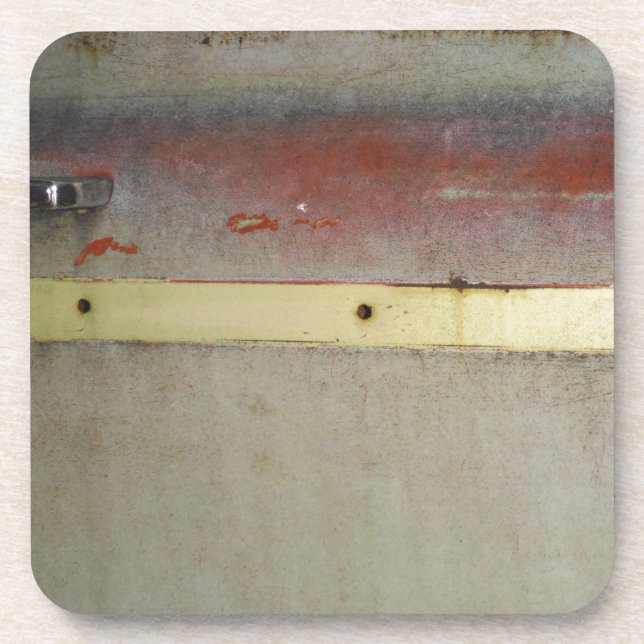 Faded Green, Red, Blue & Yellow rusted Coaster (Front)