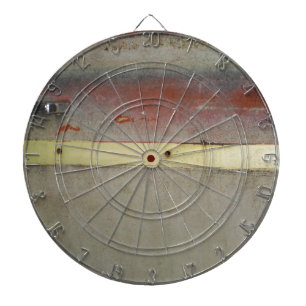 Faded Green, Red, Blue & Yellow rusted Dartboard