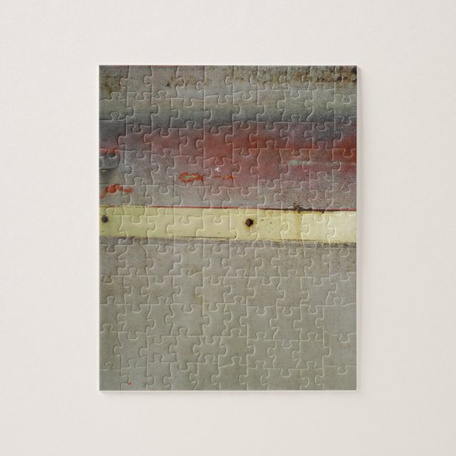 Faded Green, Red, Blue & Yellow rusted Jigsaw Puzzle (Vertical)