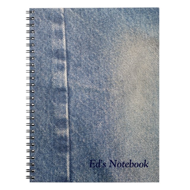 Faded Jeans / Denim Fabric Notebook (Front)