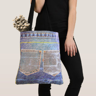 'Faded Jeans' Look Carry-all Tote Bag