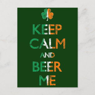 Faded Keep Calm And Beer Me St Patrick's Day Postcard