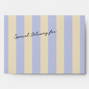 Faded Lavender and Butter Yellow Vertical Stripe Envelope