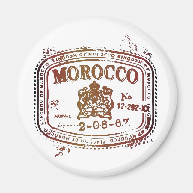 Faded Morocco Stamp Magnet (Front)