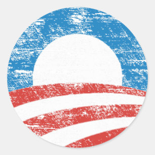 Faded Obama Logo Classic Round Sticker