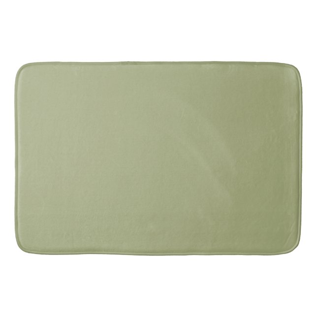 Faded Olive Green: Solid Uniform Colour Bath Mat (Front)