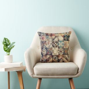 Faded Patchwork Quilt Design Cushion