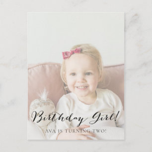 Faded Photo Child's Birthday Invitation Post Card