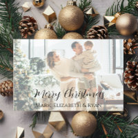 Faded Photo Merry Christmas Holiday Card