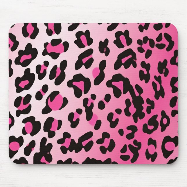 Faded Pink Fantasy Leopard Spots Pattern Mouse Pad (Front)