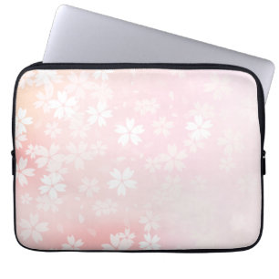 Faded Pink/White Cherry Blossom Computer Sleeve