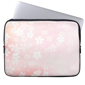 Faded Pink/White Cherry Blossom Computer Sleeve