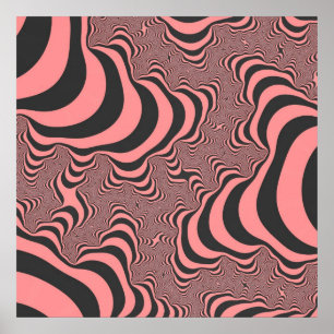Faded Pink Zebra Stripes Poster