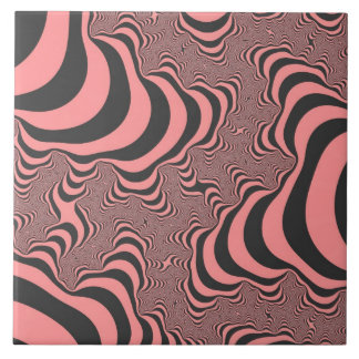 Faded Pink Zebra Stripes Tile