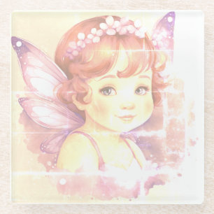 Faded Purple little Fairy Glass Coaster