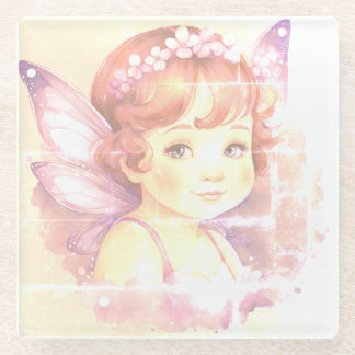 Faded Purple little Fairy Glass Coaster