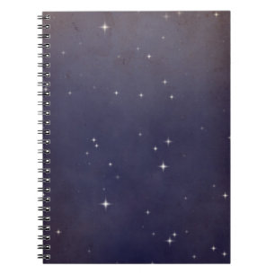Faded purple night sky star field  notebook