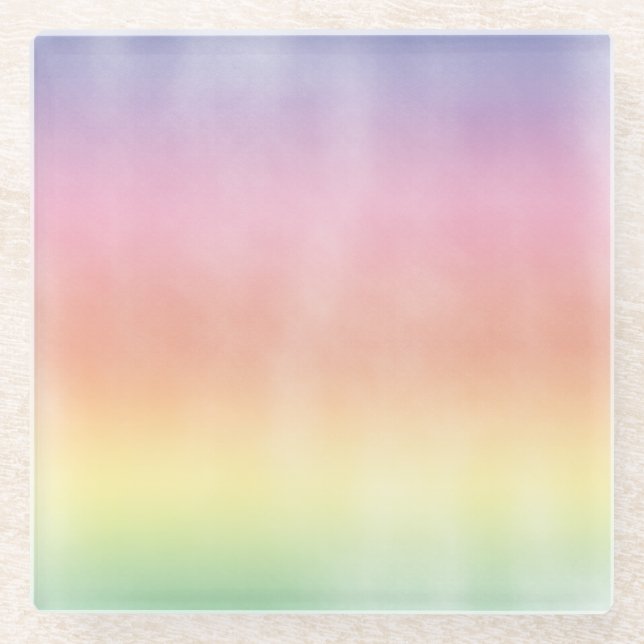 Faded Rainbow Wash Glass Coaster (Front)