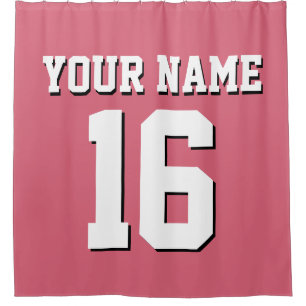 Faded Red White Sports Jersey Team Jersey Shower Curtain