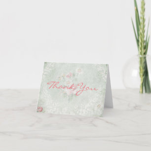 Faded Roses Vintage Design Thank You Card