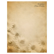 Faded Sunflower Rustic Personalised Stationery