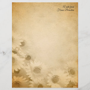Faded Sunflower Rustic Personalised Stationery