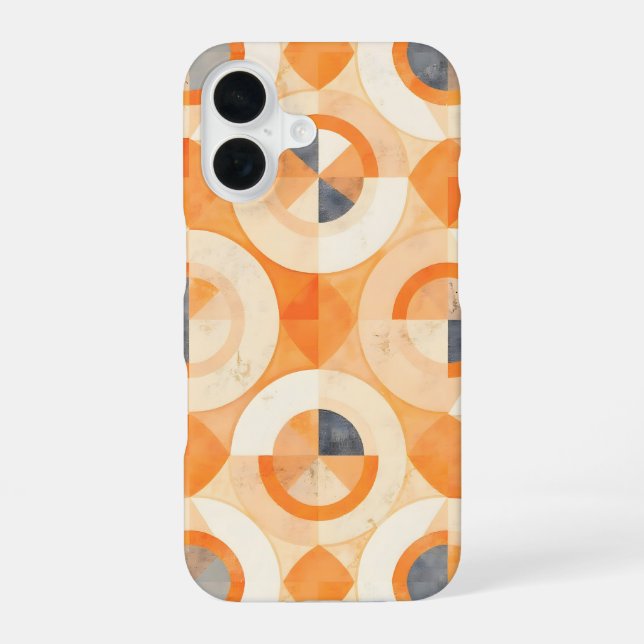 Faded Terra Geometrics iPhone 16 Case (Back)