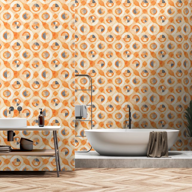 Faded Terra Geometrics Wallpaper (Bathroom)