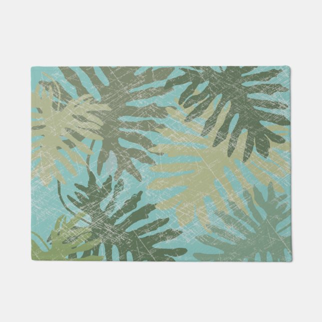 Faded Tropical Leaves Doormat (Front)