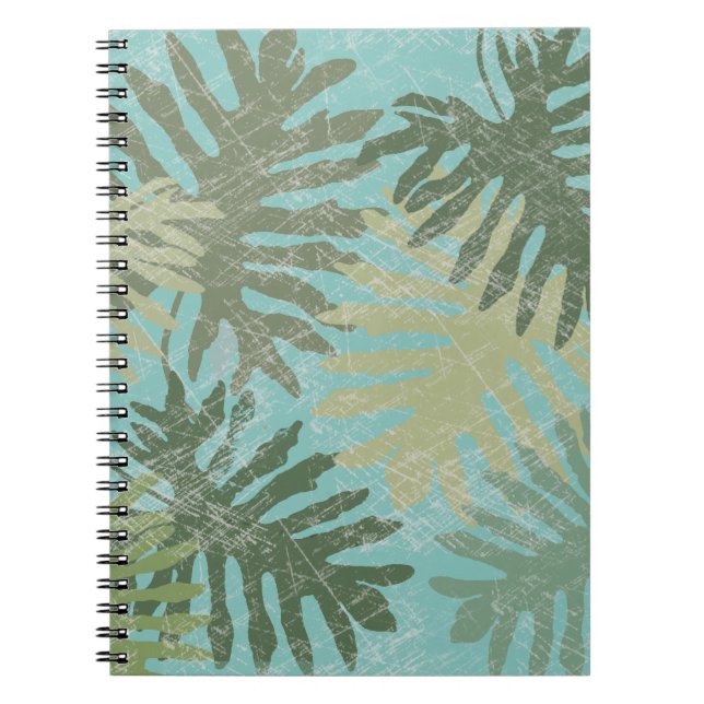 Faded Tropical Leaves Notebook (Front)