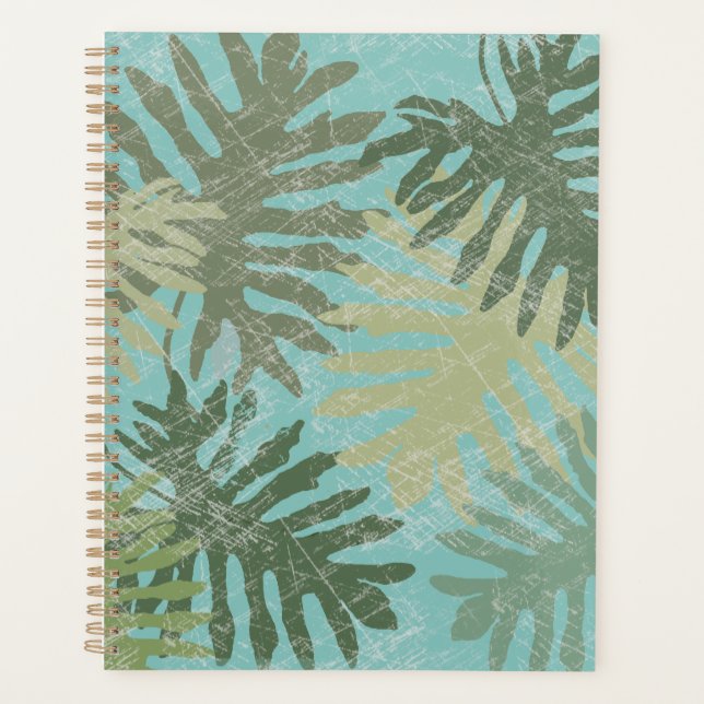Faded Tropical Leaves Planner (Front)