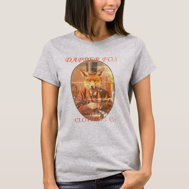 Faded Vintage Victorian Fox T-shirt (Front)