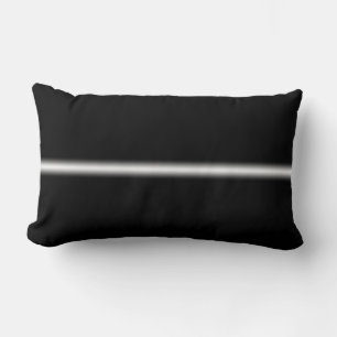Faded White Stripe on Black Lumbar Cushion