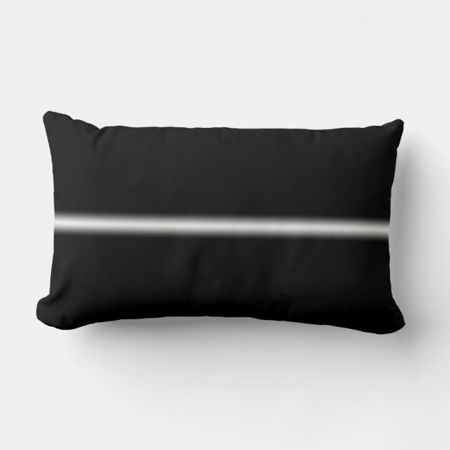 Faded White Stripe on Black Lumbar Cushion (Front)