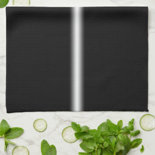 Faded White Stripe on Black Tea Towel