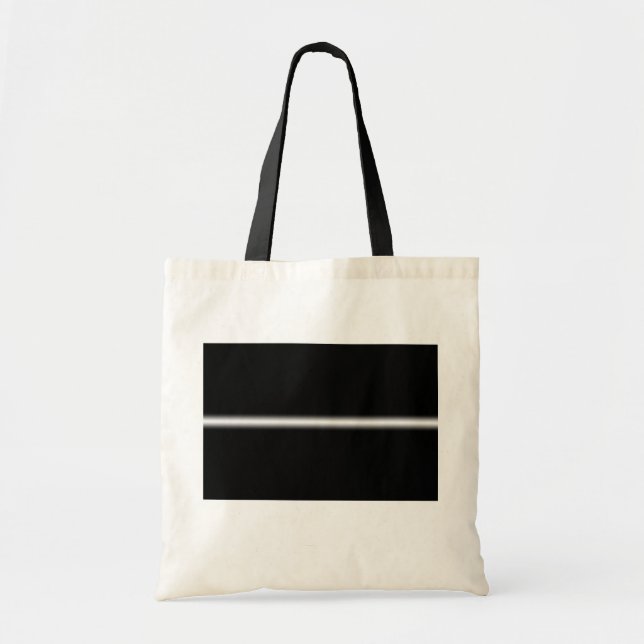 Faded White Stripe on Black Tote Bag (Front)