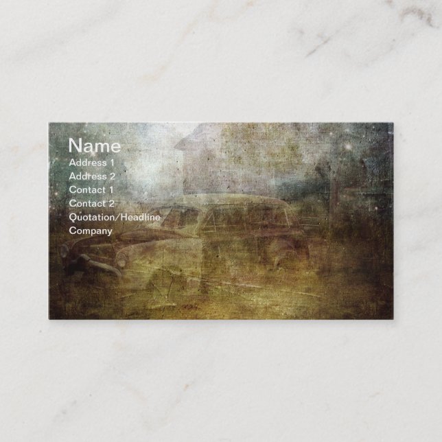 Fading Away Abandoned Car Business Card (Front)