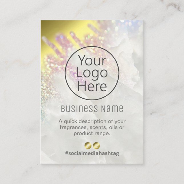 Fading Opal And Gold Fragrance List Business Card (Front)